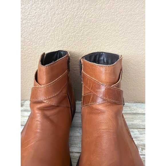 ALDO Men’s Brown Leather Ankle Boots Sz 12 Harness Buckle Zip Pre-owned Portugal - Picture 15 of 16